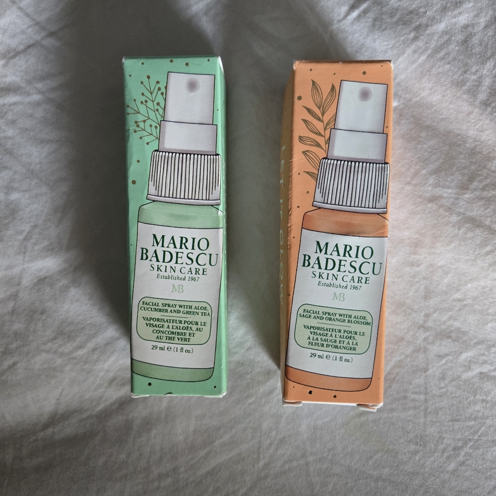 🥳*FREE WITH ANY PURCHASE! 🌟NIB Mario Badescu: 2 mini size Facial Spray bottles